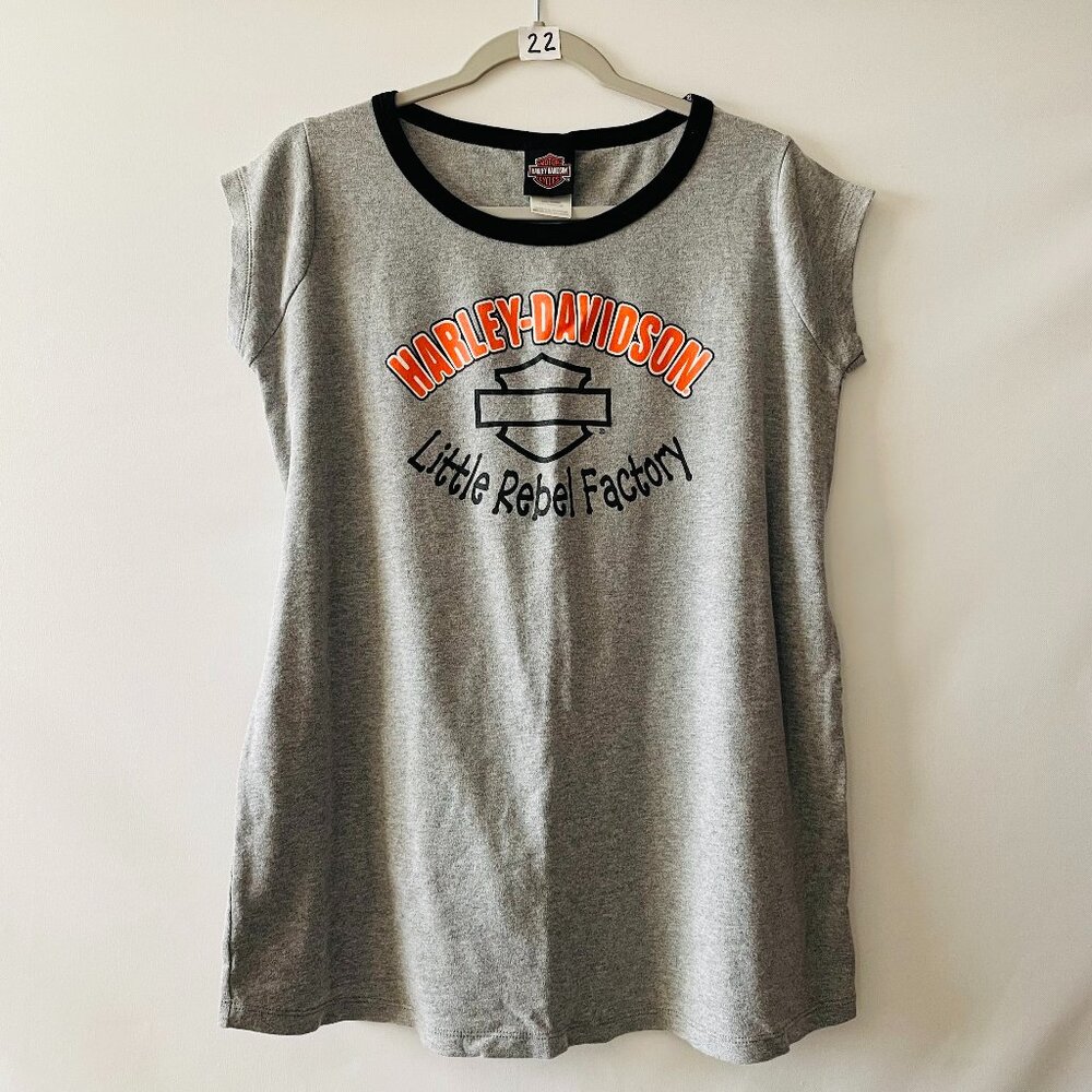 Harley Davidson Little Rebel Factory Womens Gray Maternity T-Shirt Size Medium